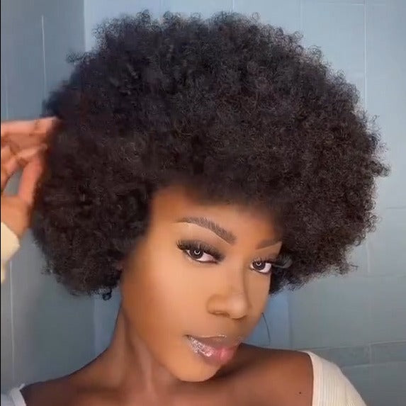 Vava | 4C Afro Kinky Curly Bob Lace Front Human Hair Wig