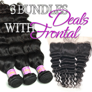 3 BUNDLES DEAL WITH FRONTAL