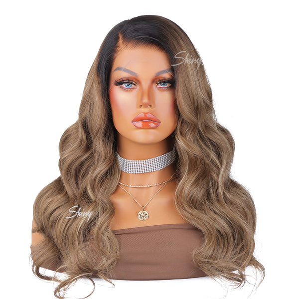 Lexi | Chestnut Brown Blonde Hilights Human Hair HD Lace Wig