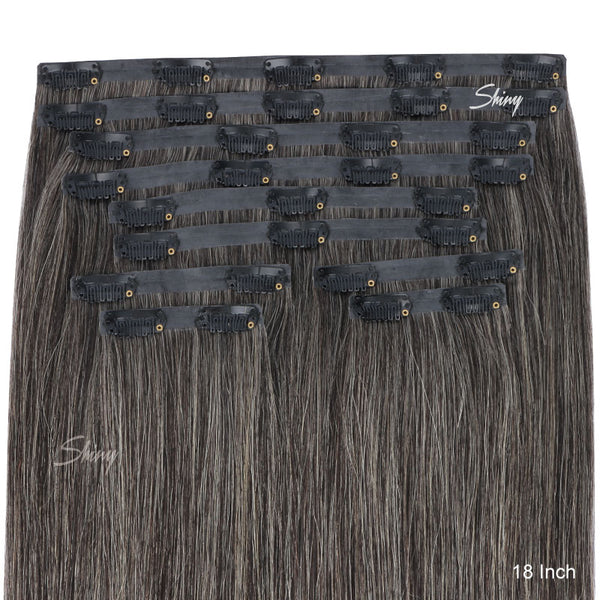 Sun Kissed | Paper Thin Clips In Human Hair Extensions Salt And Pepper Comfortable To Wear