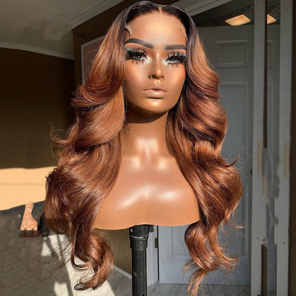 Lilian | HD Lace 5x5 Dark Root Ombre Brown Human Hair Wig