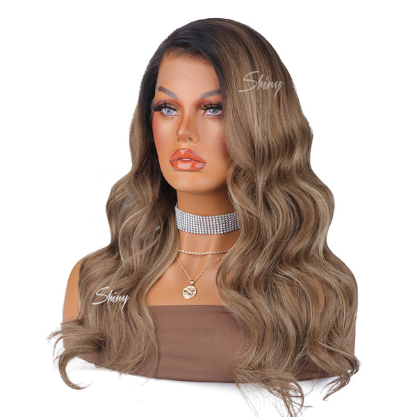Lexi | Chestnut Brown Blonde Hilights Human Hair HD Lace Wig