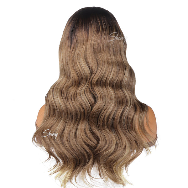 Amei | Ash Blonde Highlights Brown Human Hair HD Lace Wig