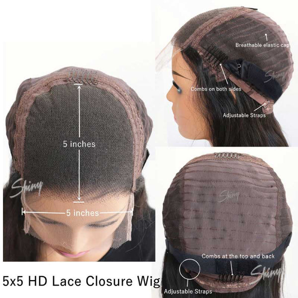Jayde | Chocolate Brown Human Hair Wig 5X5 HD Lace Silky Straight