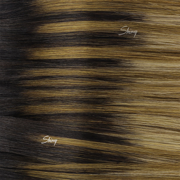 Aurora | PU Clip In Hair Extensions Ombre Blonde Highlights Human Hair