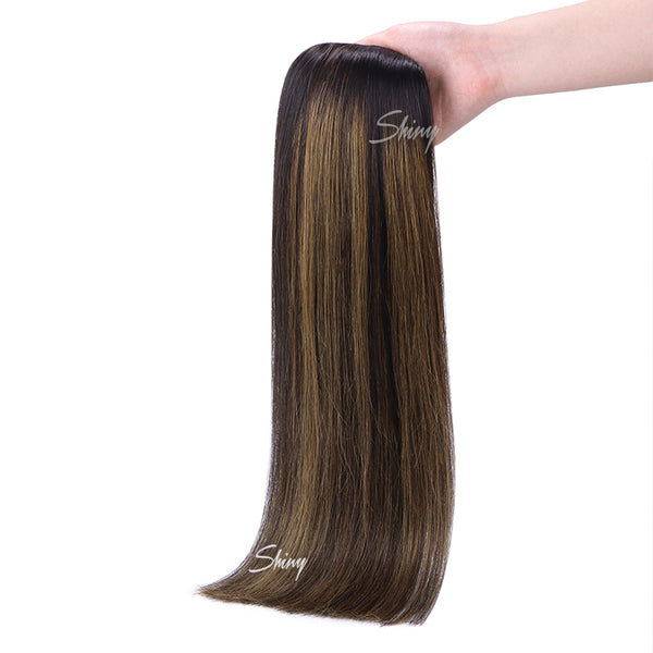 Lee | PU Clip In Hair Extensions Balayage Brown Human Hair