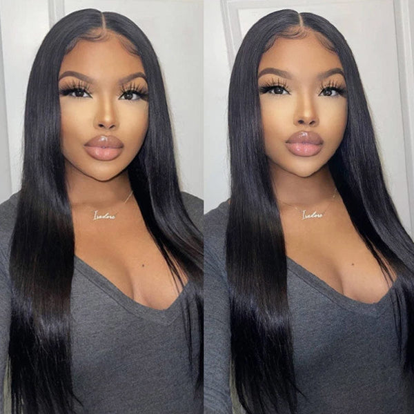 Kim | 24 Inch Long Human Hair 13X6 Lace Frontal Wig Silky Straight