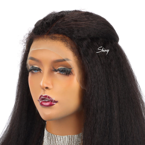 Gemma | 13x6 Swiss Lace Front Wig Kinky Straight 4C Kimmy Hairline Wigs Natural Edges
