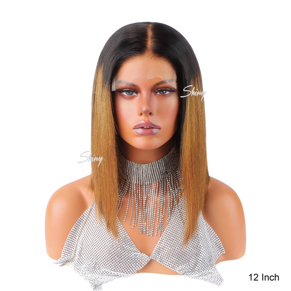 Heather | Glueless HD Lace Ombre Color Straight Bob Wig Pre-plucked And Bleached