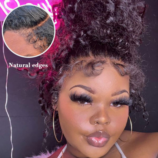 Joanna | 4B Natural Hairline Wigs 13x4 HD Lace Front Wig Deep Curly