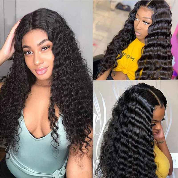 Polly | 360 Lace Wig Deep Wave Pre-plucked Invisible Knots 100% Virgin Hair