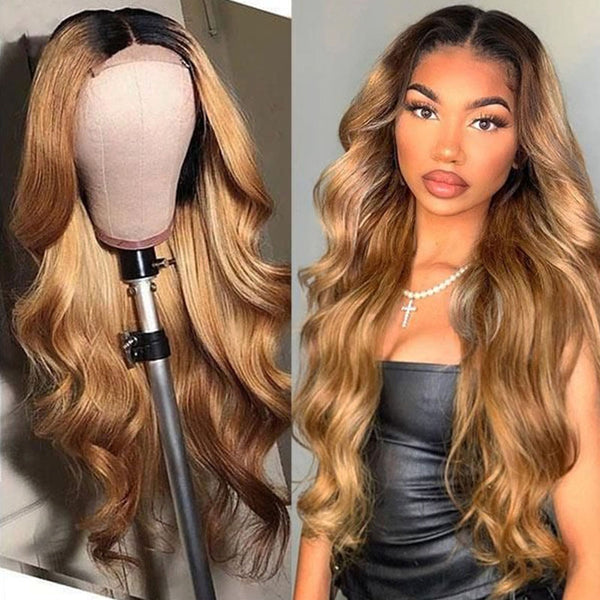 Badger | Undetectable 5x5 HD Lace Dark Root Ombre Color Wavy Wig